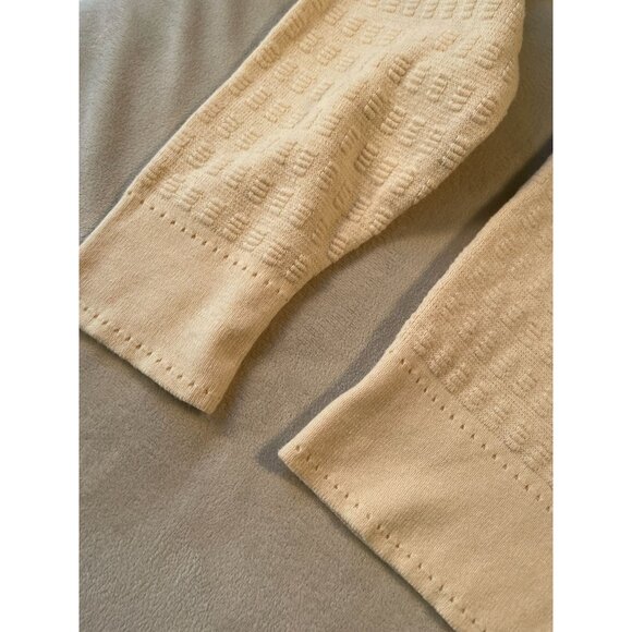 Milly Women Rare Cream Gold Link Button Cardigan Sweater Cotton Silk Classiccore - Picture 10 of 11